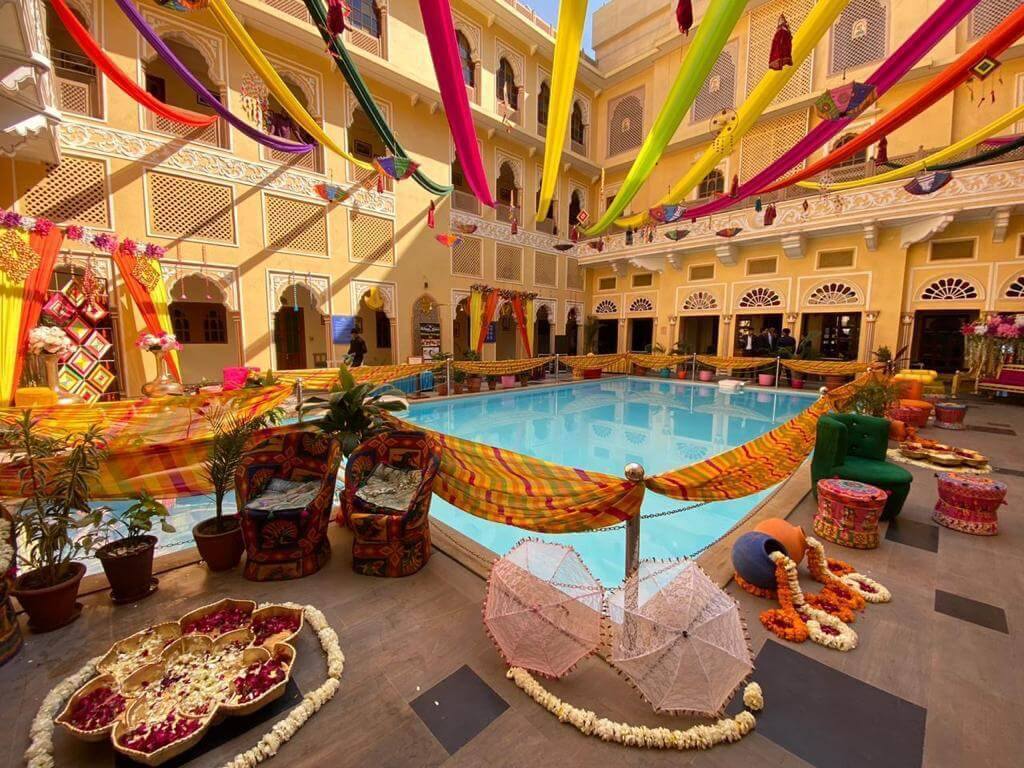 Decorated Pool Canopy at Nirbana Palace